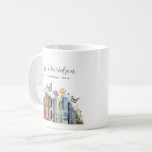 Mug Cute Rainbow Librairie & Livres Enseignant Monogra (Devant gauche)