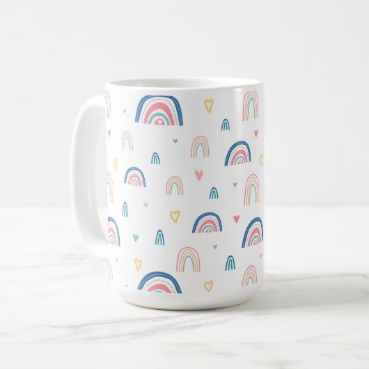 Mug Cute Rainbows & Hearts Motif (Devant gauche)