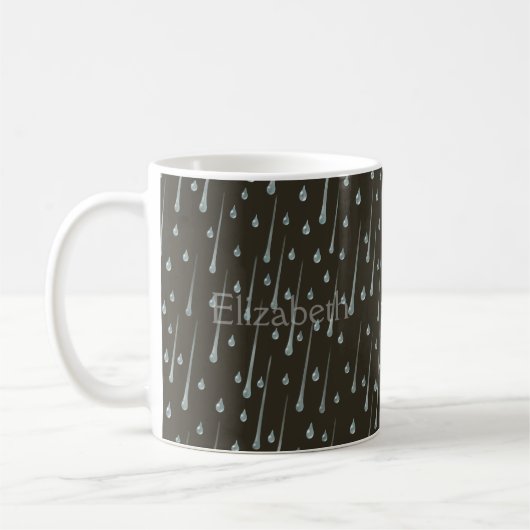 Mug Cute Rainy Day Personnalisé Sepia Brown (Gauche)