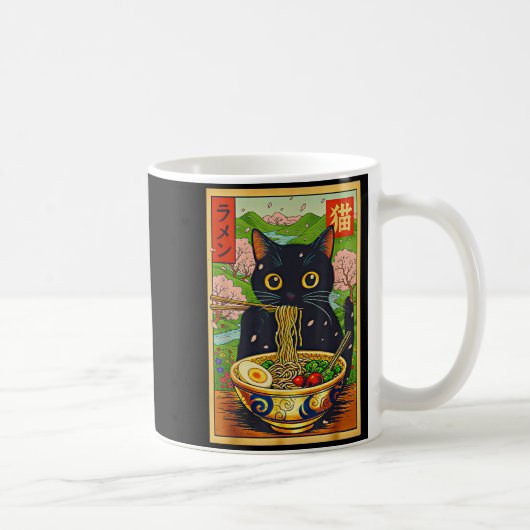 Mug Cute Ramen Cat Nature Flowers Noodle Anime (Droite)