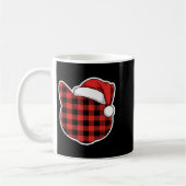 Mug Cute Red And Black Buffalo Plaid Cat Christmas San (Gauche)