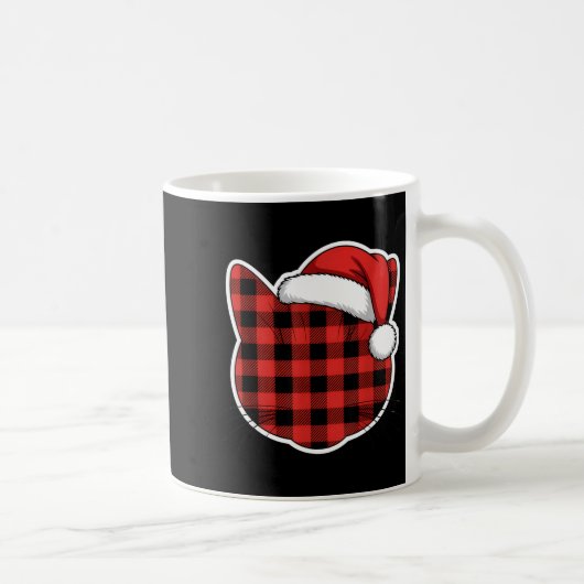 Mug Cute Red And Black Buffalo Plaid Cat Christmas San (Droite)
