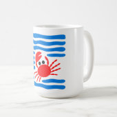 Mug Cute Red Crab & Blue Waves Coastal (Devant droit)