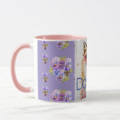 Mug Cute Red Fox Animal Purple Pansies (Gauche)