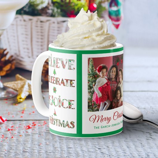 Mug Cute Red Green Christmas Pattern