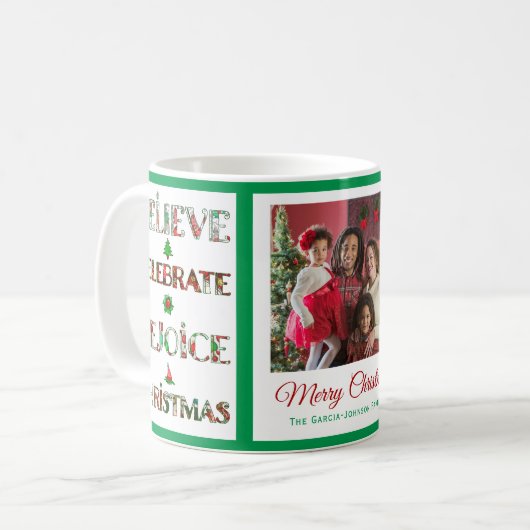 Mug Cute Red Green Christmas Pattern (Devant gauche)