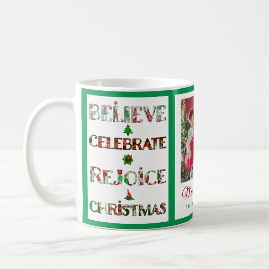 Mug Cute Red Green Christmas Pattern (Gauche)