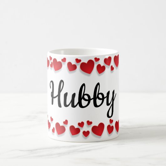 Mug Cute Red Hearts Hubby (Centre)