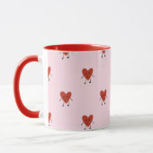 Mug Cute Red Hearts Seamless Love Pattern on Pink (Gauche)
