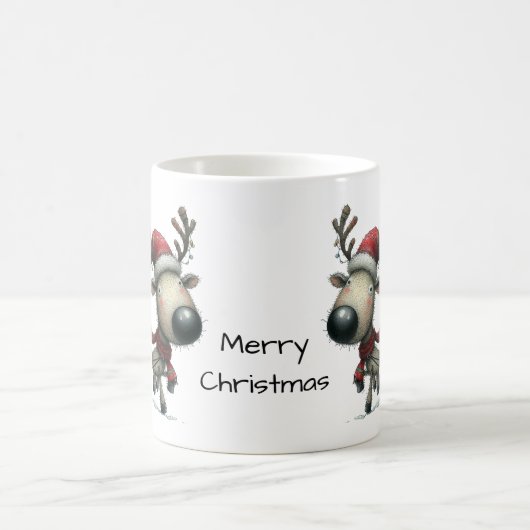 Mug Cute Reindeer avec Sleigh et présente (Centre)