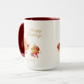Mug Cute Reindeer Happy Holidays Personalized (Devant gauche)