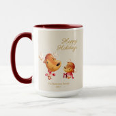 Mug Cute Reindeer Happy Holidays Personalized (Gauche)