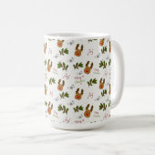 Mug Cute Reindeer & Holly Christmas Pattern (Devant droit)