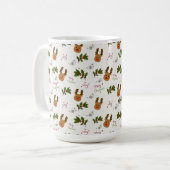 Mug Cute Reindeer & Holly Christmas Pattern (Devant gauche)