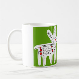 Mug Cute Reindeer Kiss Green