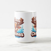 Mug Cute Reindeer Mascot With 'I Love Christmas' Text (Centre)