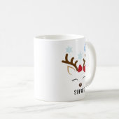 Mug Cute Reindeer Nom personnalisé Noël (Devant droit)