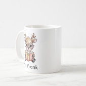 Mug Cute Reindeer Reading a Book Custom (Devant gauche)
