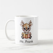 Mug Cute Reindeer Reading a Book Custom (Gauche)