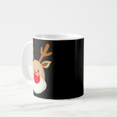 Mug Cute Reindeer Rudolph Red Nose Christmas Antlers (Devant gauche)