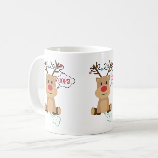 Mug Cute renne de Farting (Devant gauche)