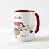 Mug Cute renne Festif (Devant droit)