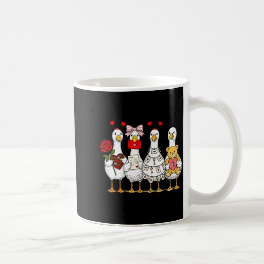 Mug Cute Retro Valentine Silly Gooses Duck Love Couple (Droite)