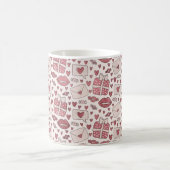 Mug Cute Romantique Coeurs Roses Baisers (Centre)