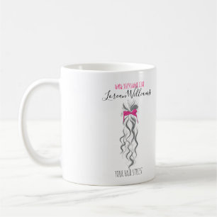 Mug Cute Rose Bow Gris et Blanc Braider Hair Style