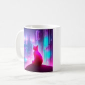 Mug Cute rose Cyber Punk City Chat (Devant gauche)