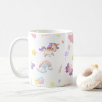Cute rose douce licorne arc-en-ciel Motif de ballo