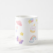 Mug Cute rose doux cupcake unicorne Motif arc-en-ciel (Centre)
