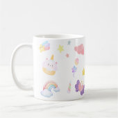Mug Cute rose doux cupcake unicorne Motif arc-en-ciel (Gauche)