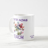 Mug Cute rose et Indigo FOSTER MOMS ENSEIGNER Floral (Devant gauche)