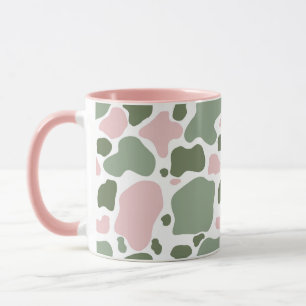 Mug Cute Rose et Sage Green Cow Imprimer Motif