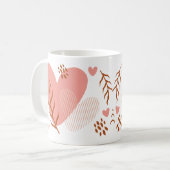 Mug Cute Rose Hearts Botanique Saint-Valentin (Devant gauche)