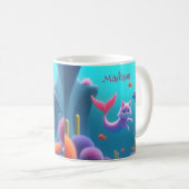 Mug Cute rose Sirène Kitten (Devant droit)