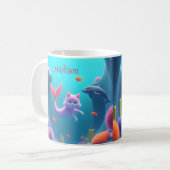 Mug Cute rose Sirène Kitten (Devant gauche)
