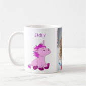 Mug Cute Rose Unicorne Enfants Photo (Gauche)