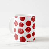 Mug Cute rouge dessiné à la main pois (Devant gauche)