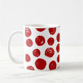Mug Cute rouge dessiné à la main pois (Gauche)