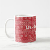 Mug Cute Rouge simple Joyeux Noël personnalisé (Gauche)