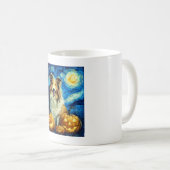 Mug Cute Rough Collie Dog Halloween Jack O Lantern Pum (Devant droit)