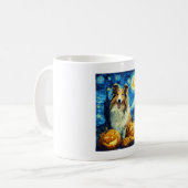 Mug Cute Rough Collie Dog Halloween Jack O Lantern Pum (Devant gauche)