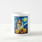 Mug Cute Rough Collie Dog Halloween Jack O Lantern Pum (Centre)