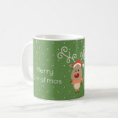 Mug Cute Rudolph, dessin de rennes à nez rouge (Devant gauche)