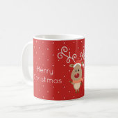 Mug Cute Rudolph, dessin de rennes à nez rouge (Devant gauche)