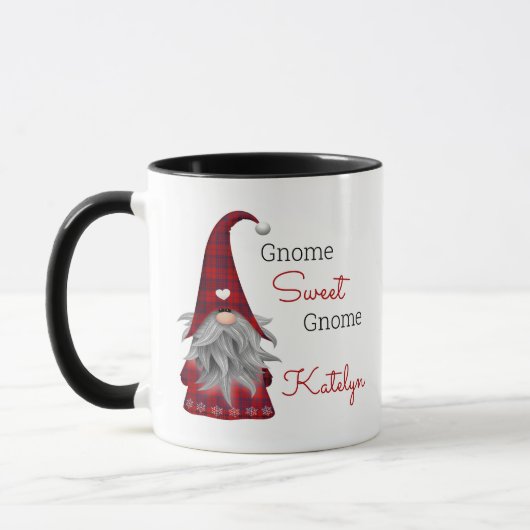 Mug Cute Rustique Personnalisé Noël Gnome Elf (Gauche)