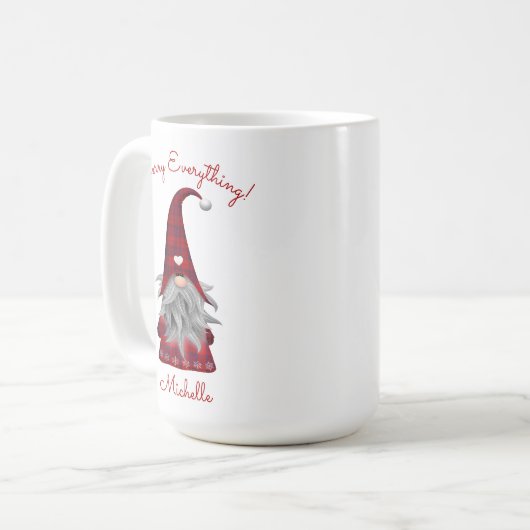 Mug Cute Rustique Personnalisé Noël Gnome Elf (Devant gauche)