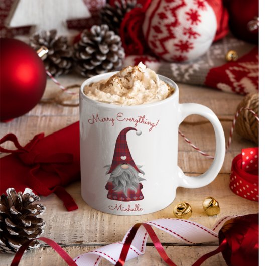 Mug Cute Rustique Personnalisé Noël Gnome Elf